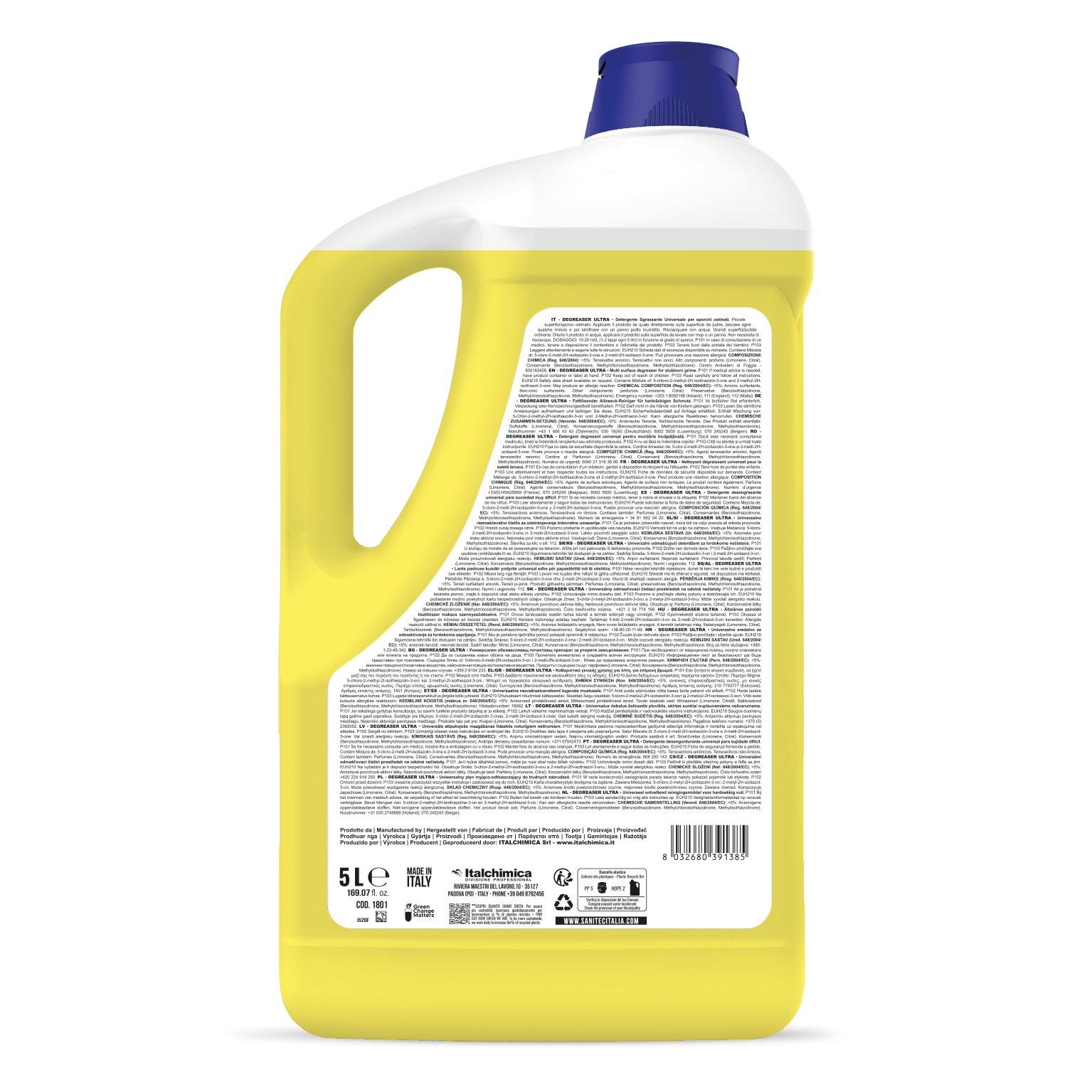 Sanitec Sgrassatore Ultra Limone 750 Ml (Confezione Da 3 Pezzi) - Sgrassatore Multiuso Per Cucina E Superfici, Profumazione Limone