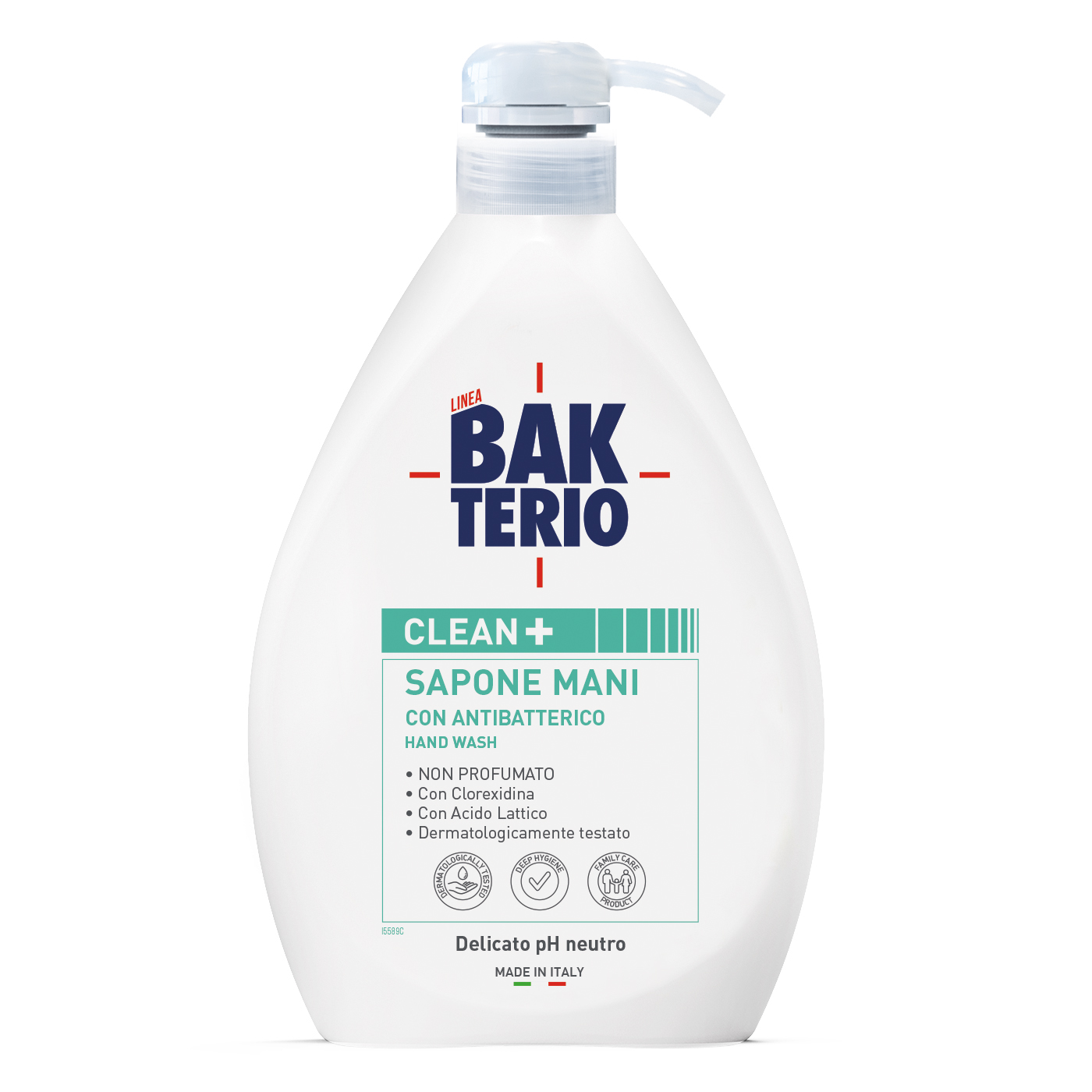 CLEAN+ Sapone mani con Antibatterico Non profumato 600 ml - Italchimica